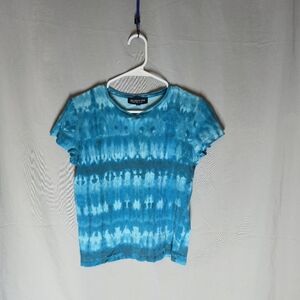 Jones New York Signature Tie Dye Petite Short Sleeve Tee Shirt Size Ladies PM